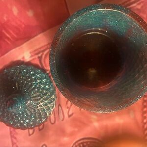 Glittery Blue and Pink Decorative Jar